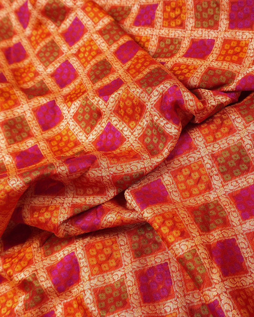 Multihued Pure Chiffon Saree with Meena Weaves and Floral Border