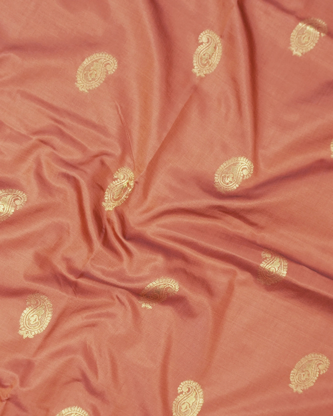 Rust Banarasi Silk Saree with Paisley Butta Weaving and Rich Meenakari Border