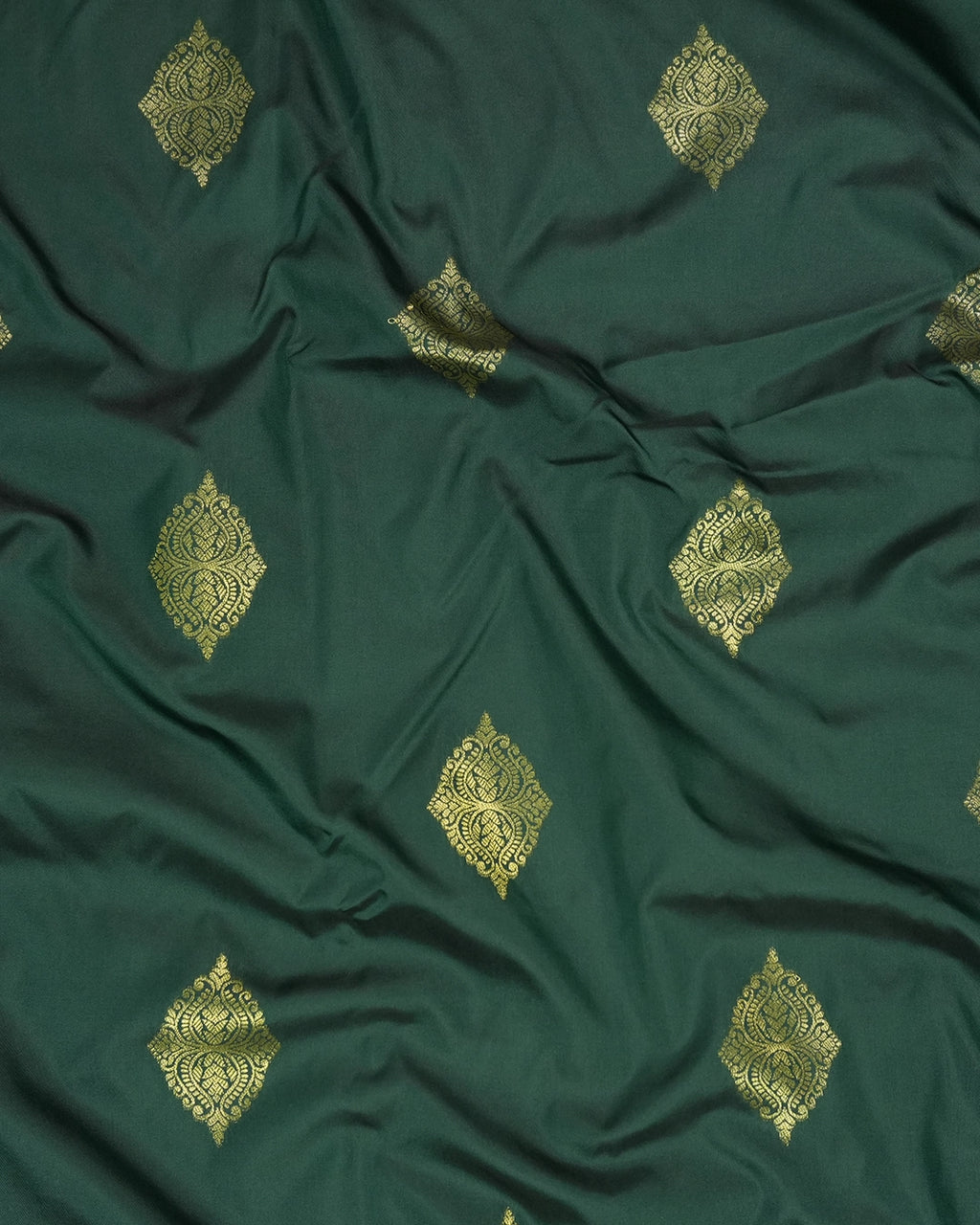 Green Banarasi Saree with Medallion Motif Weaves