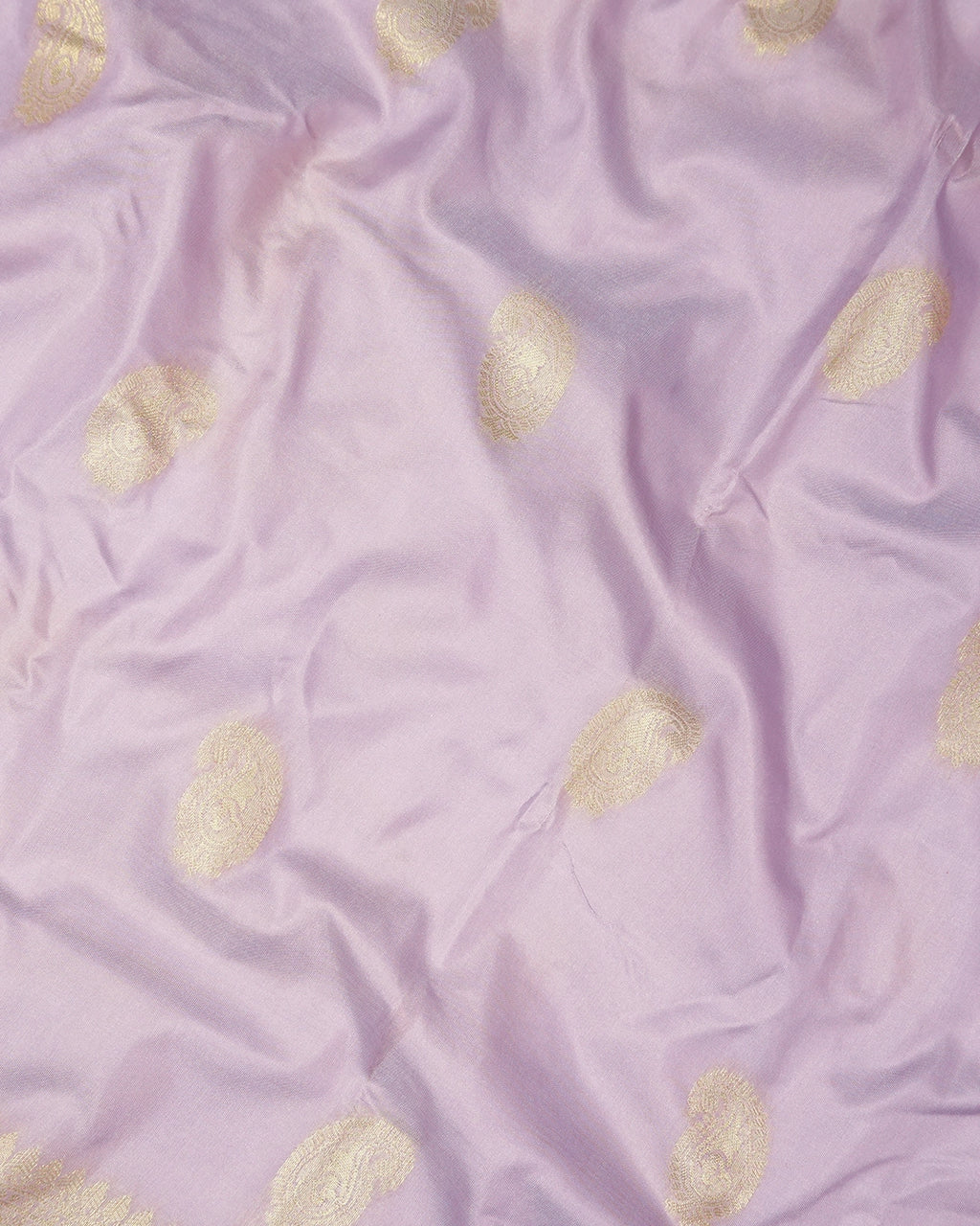 Lavender Banarasi Silk Saree with Paisley Weave and Meenakari Border