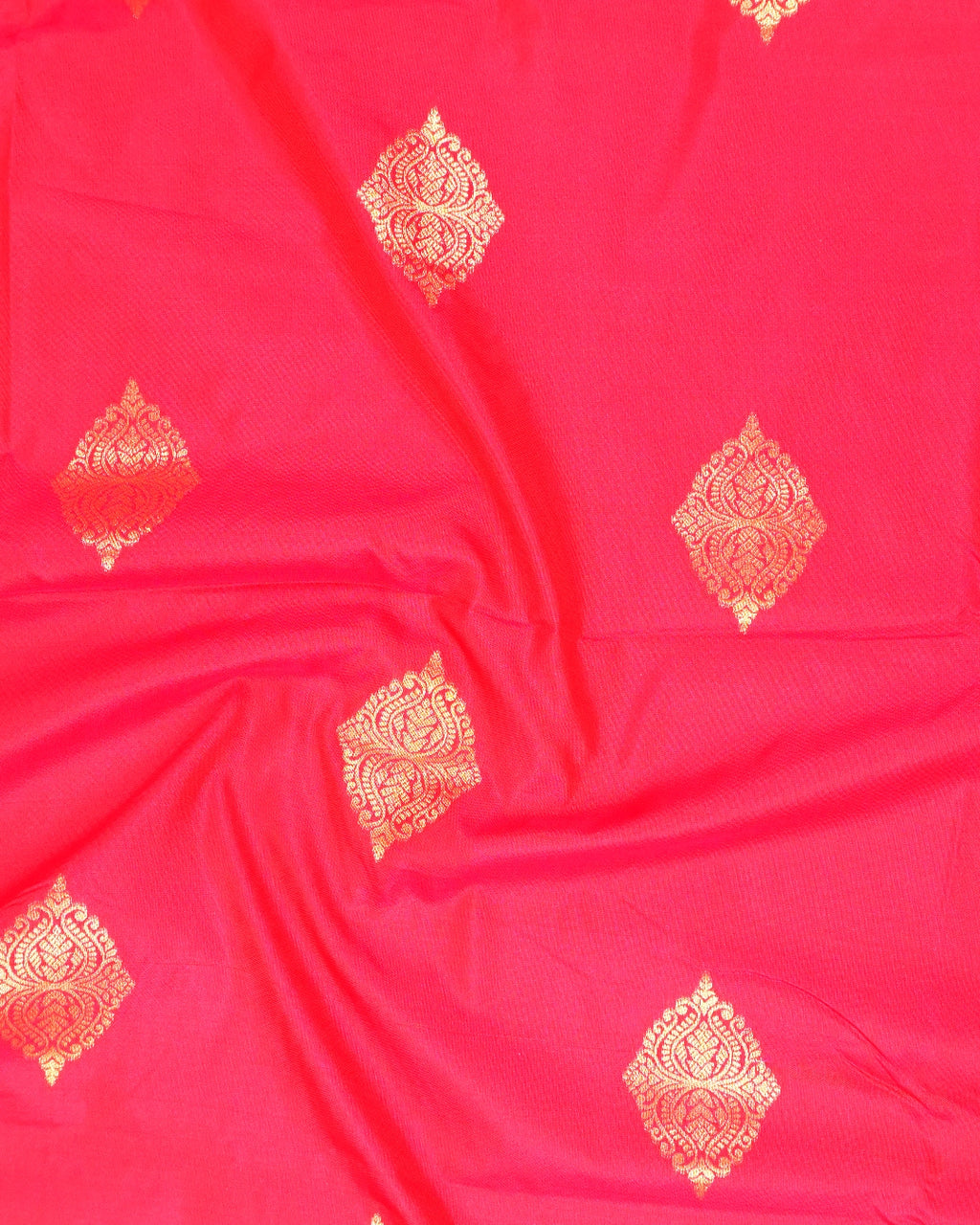 Gajri Pure Banarasi Silk Saree with Butta Weaves