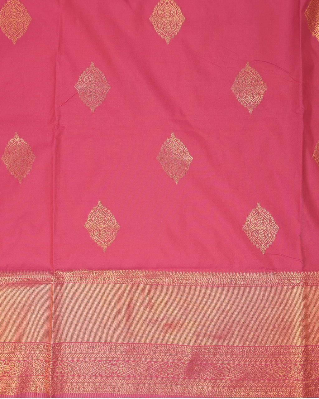 Gajri Pure Banarasi Silk Saree with Butta Weaves
