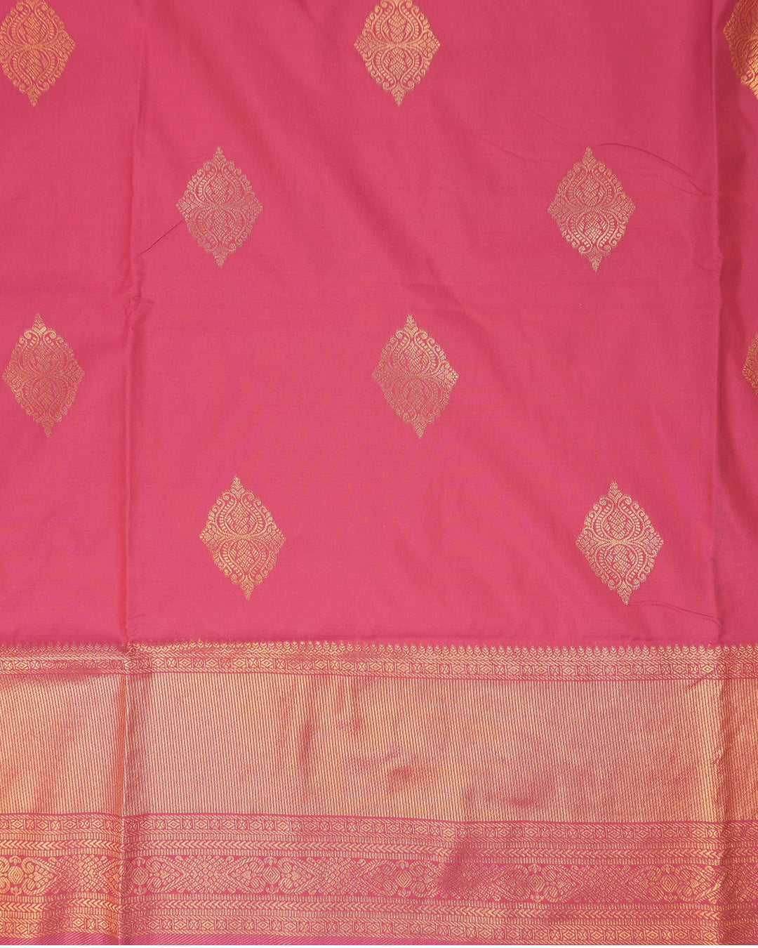 Gajri Pure Banarasi Silk Saree with Butta Weaves