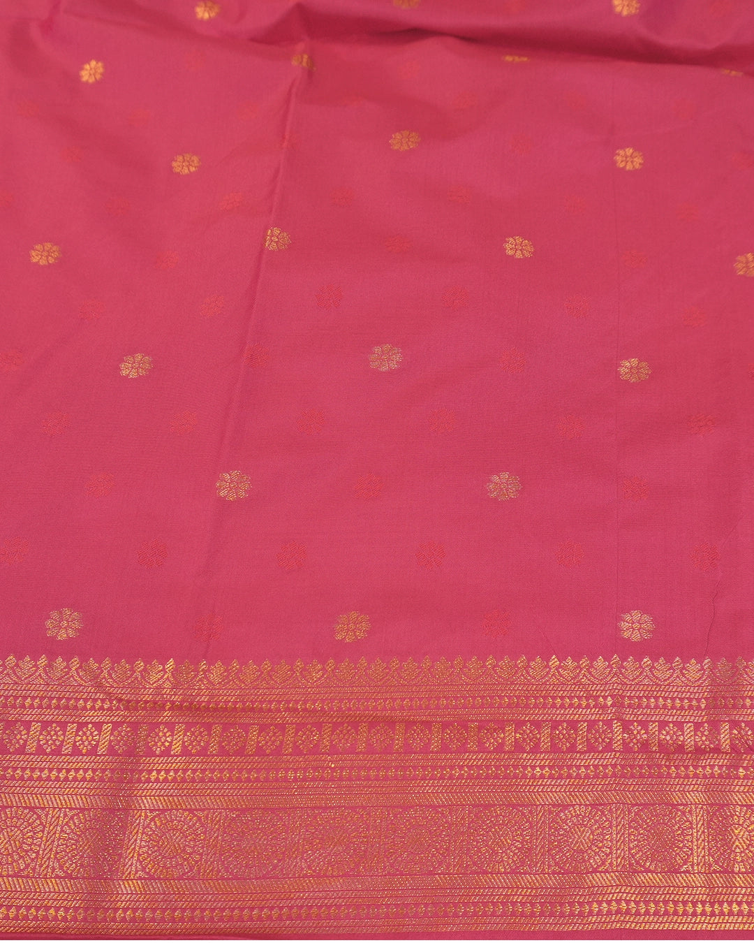 Gajri Pure Banarasi Silk Saree with Butta Weaves