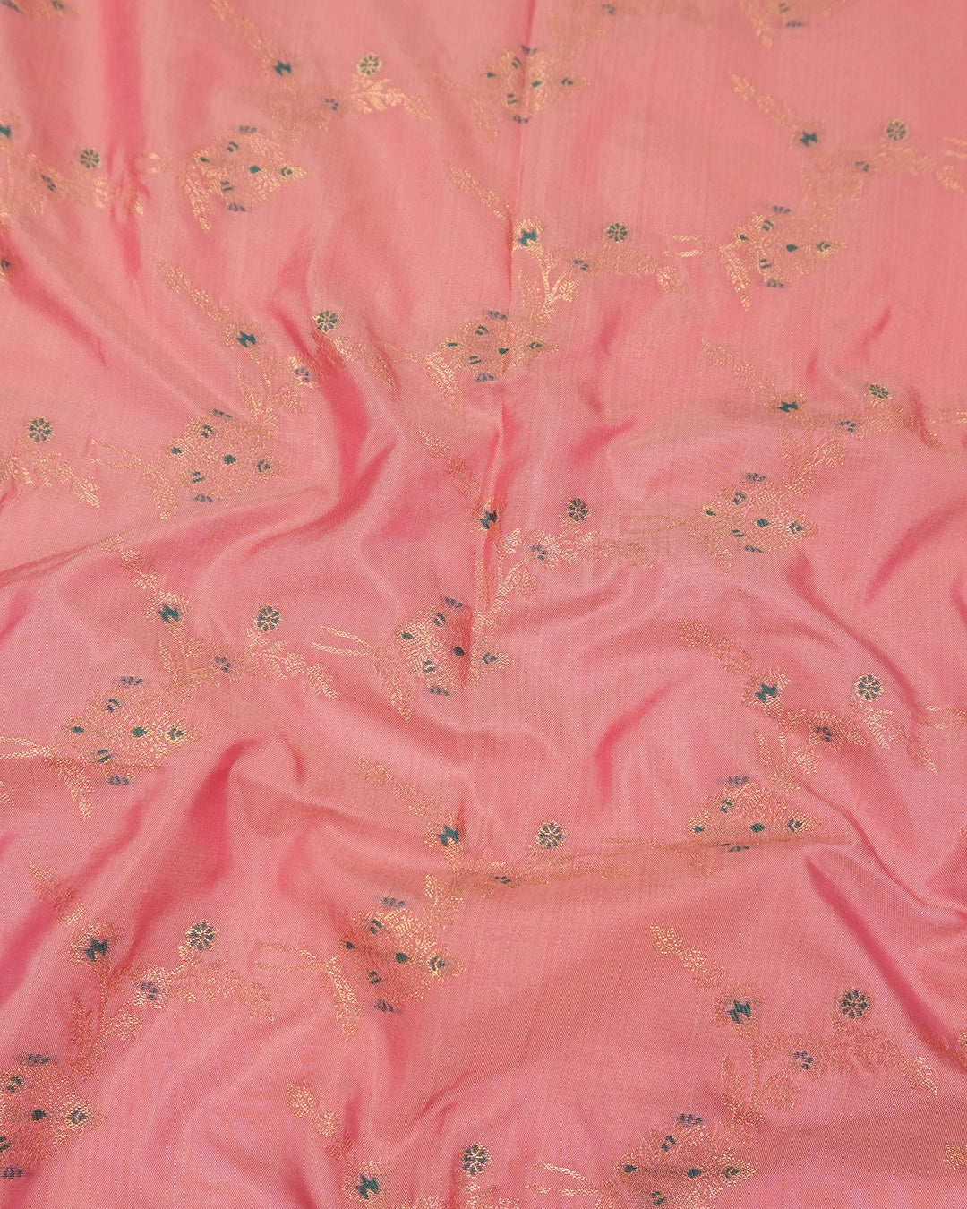 Pastel Pink Banarasi Silk Saree with Floating Meenakari Floral Weaves