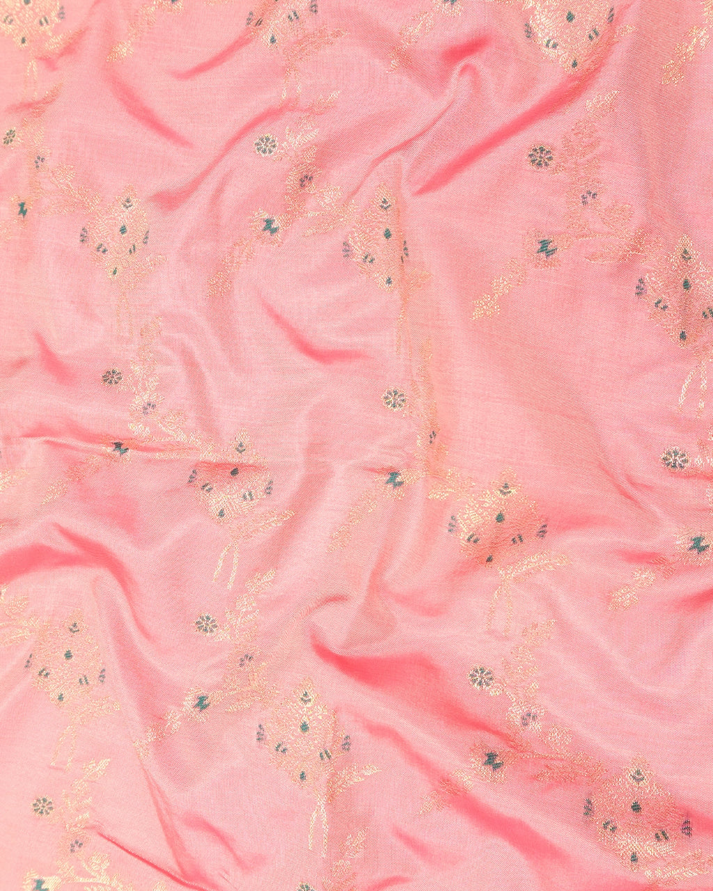 Pastel Pink Banarasi Silk Saree with Floating Meenakari Floral Weaves