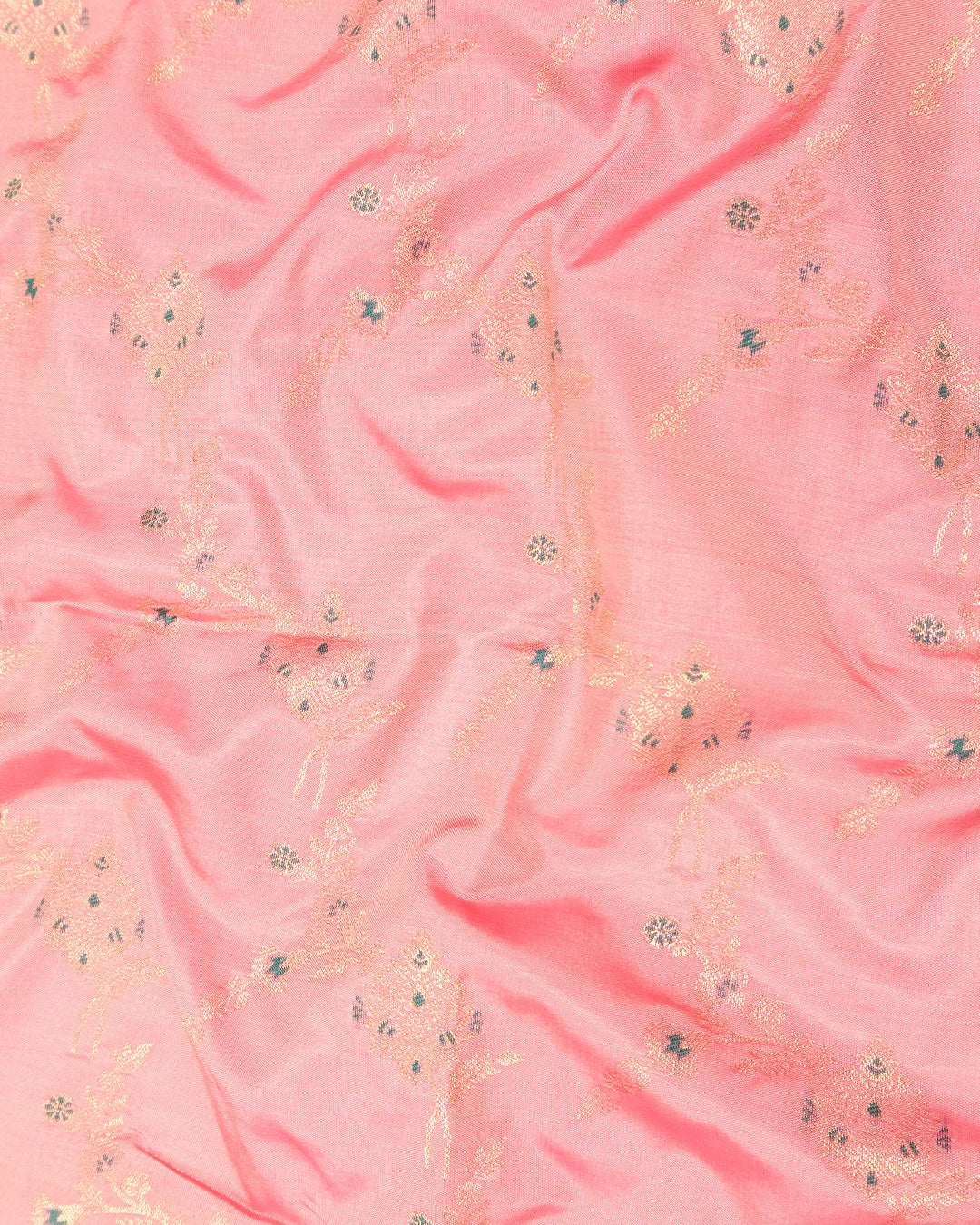 Pastel Pink Banarasi Silk Saree with Floating Meenakari Floral Weaves