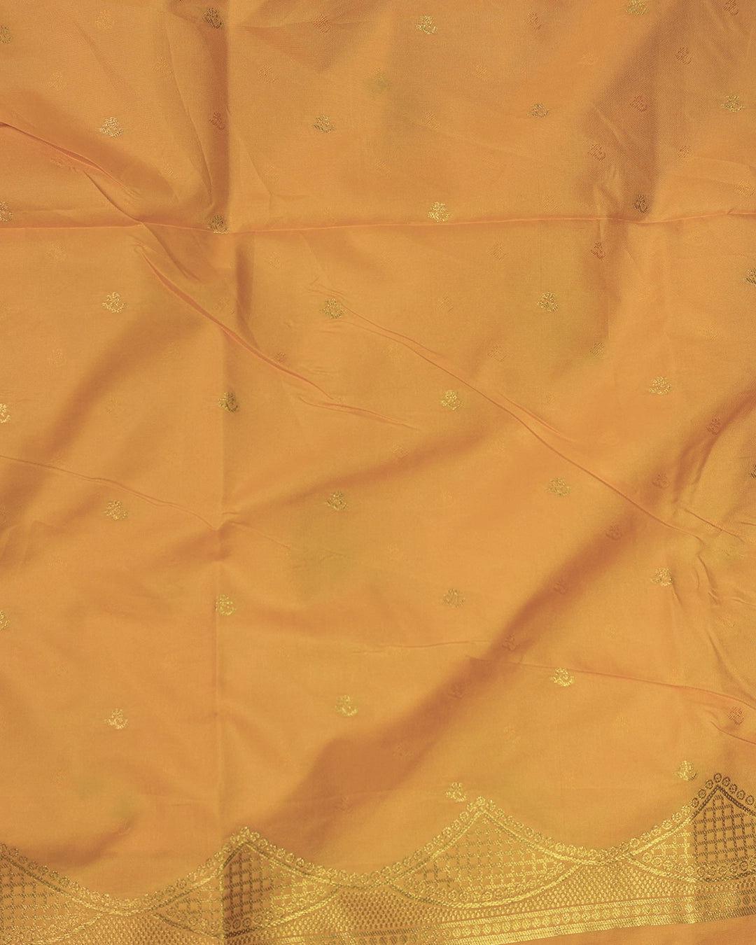Yellow Banarasi Silk Saree with Floral Ivy and Contrast Deep Teal-Meena Highlights