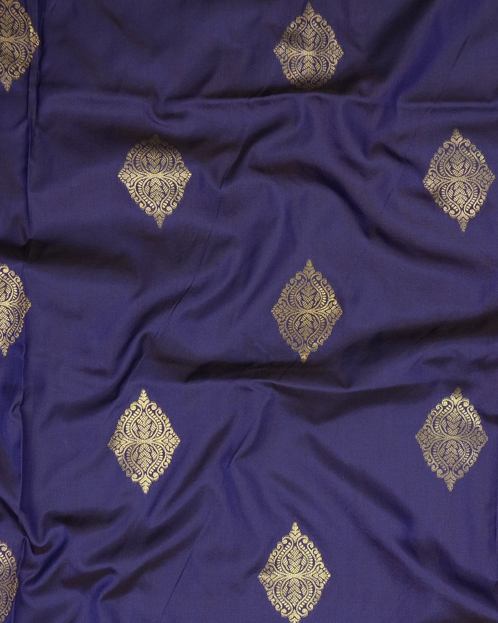 Navy Blue Banarasi Silk Saree with Ornate Architectural Butta Weaves