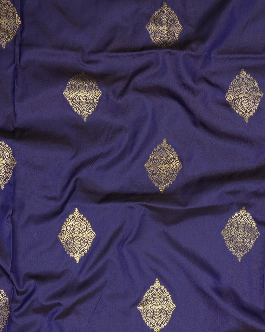 Navy Blue Banarasi Silk Saree with Ornate Architectural Butta Weaves
