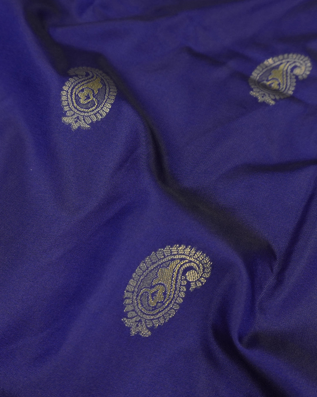 Blue Banarasi Silk Saree with Vintage Kalkas Weaves and Colorful Meenakari Border