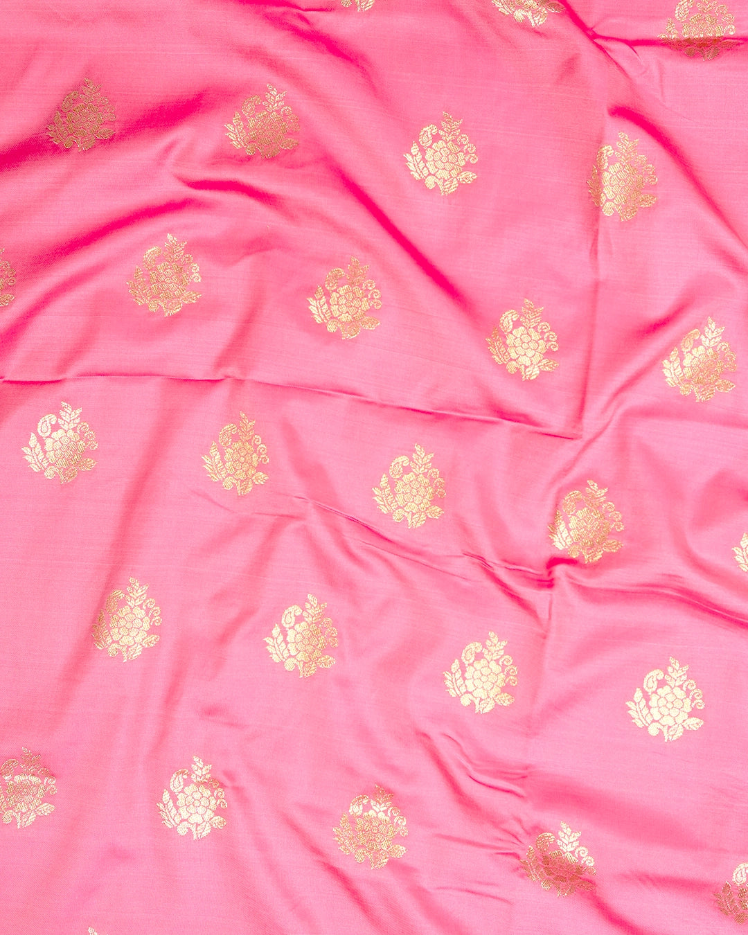 Pink Banarasi Silk Saree with Delicate Floral Buta Weaving