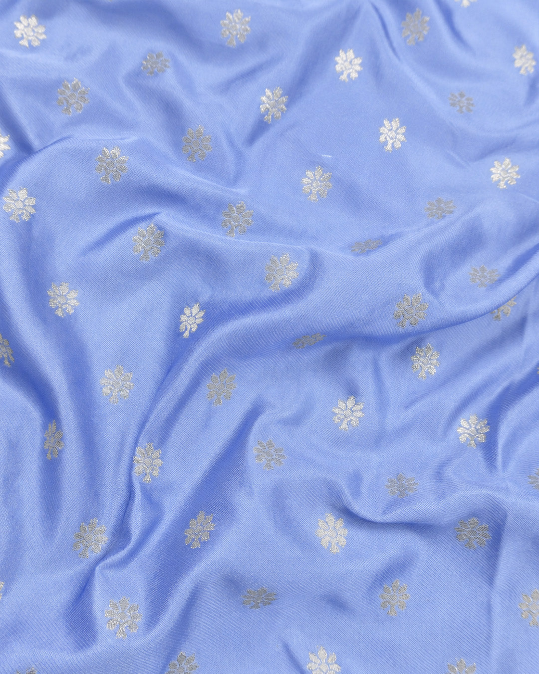 Soft Lavender Banarasi Silk Saree with Floral Starburst Butis and Grand Paisley Kalka Skirt Border