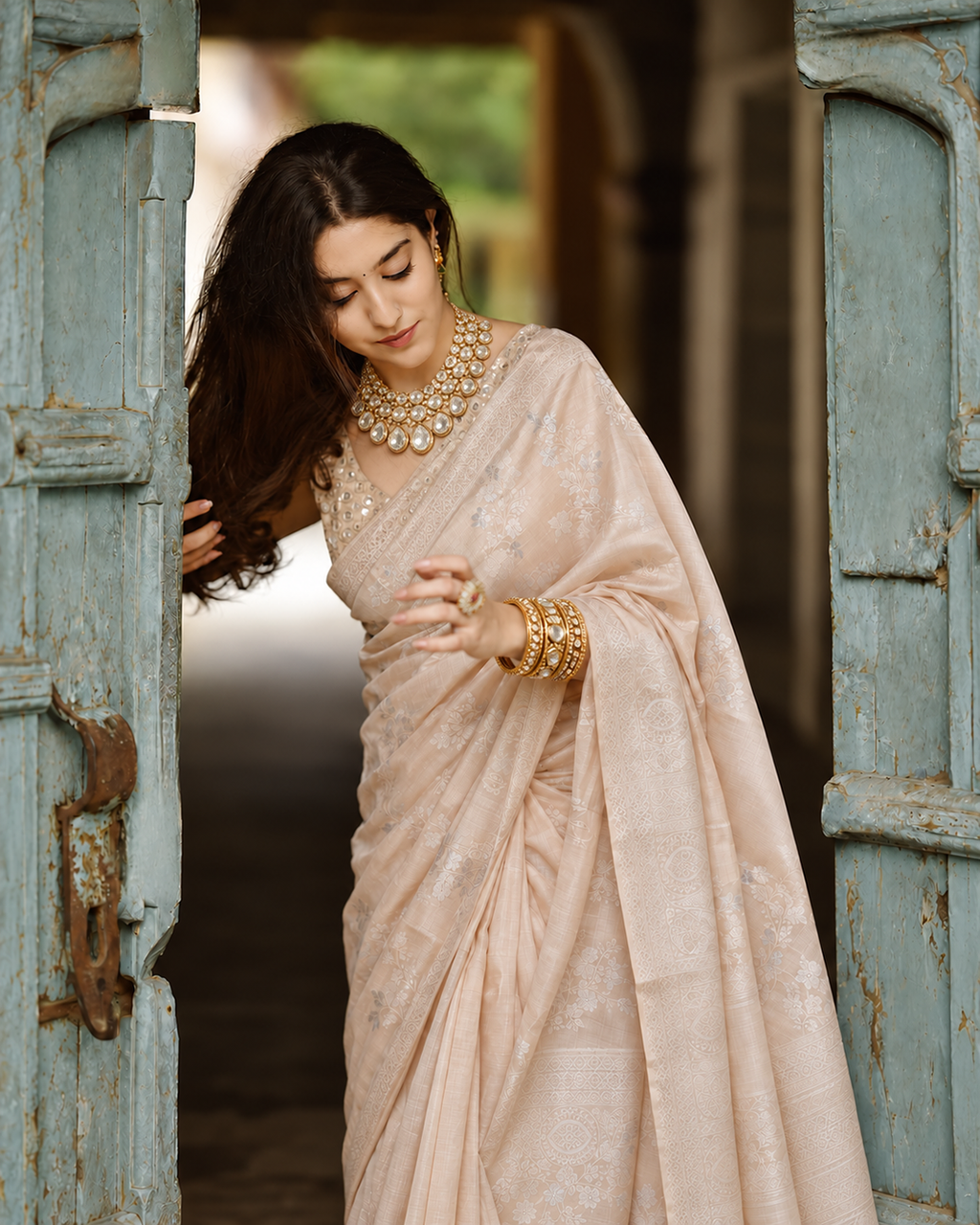 Silk Certified - 100% Pure Banarasi Silk Sand Beige Saree