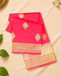 Gajri Pure Banarasi Silk Saree with Butta Weaves
