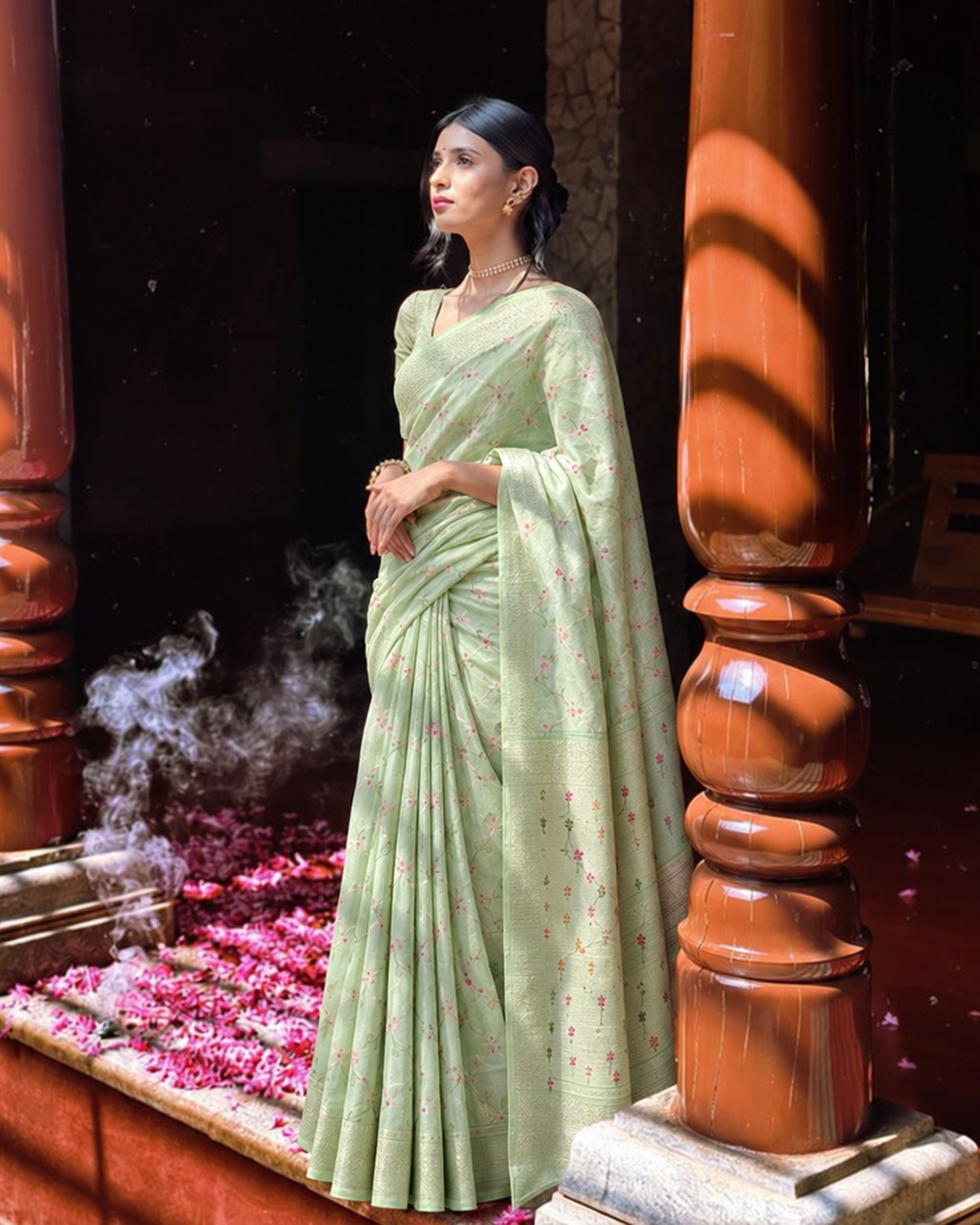 Silk Certified - 100% Pure Banarasi Silk Light Green Saree